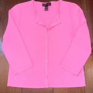Pointelle Pink Women’s Cardigan Size M